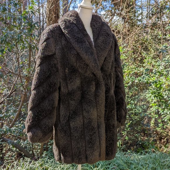 Monterey Jackets & Blazers - MONTEREY Faux Fur Coat Stroller Length in Plush Black Size Small